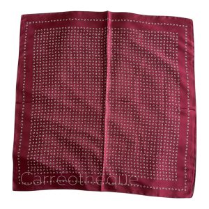 Carré 70cm foulard satin soyeux cachemire bordeaux homme femme effet soie