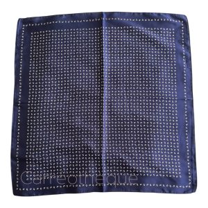 Carré 70cm foulard satin soyeux cachemire bleu marine homme femme effet soie