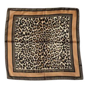 Foulard carré 70 satin soyeux bandana effet soie léopard