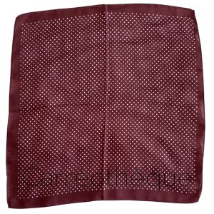 Foulard carré 70x70cm tweed toucher cachemire doux et confortable pois bordeaux blanc