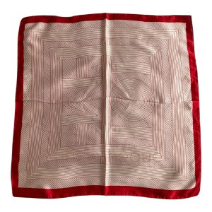Foulard 70x70cm carré satin toucher soie tour du cou sac ou cheveux motif rayures blanc rouge