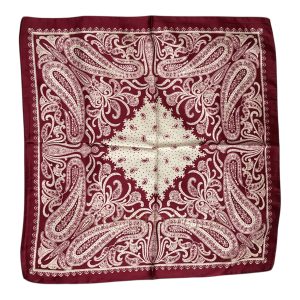 Foulard 70x70cm carré satin toucher soie tour du cou sac ou cheveux cachemire bordeaux