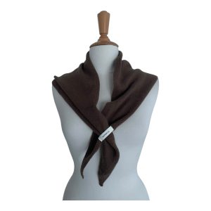Écharpe triangle pure laine marron