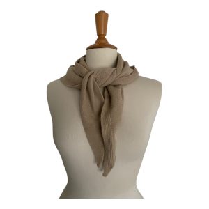 Châle écharpe triangle laine beige