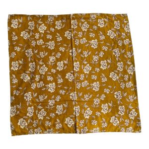 Carré bandana coton indien fleurs cachemire fond moutarde